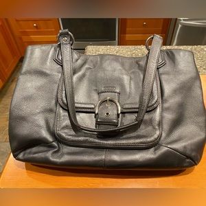 Coach Silver metallic leather bag in good used condition. Silver hardware